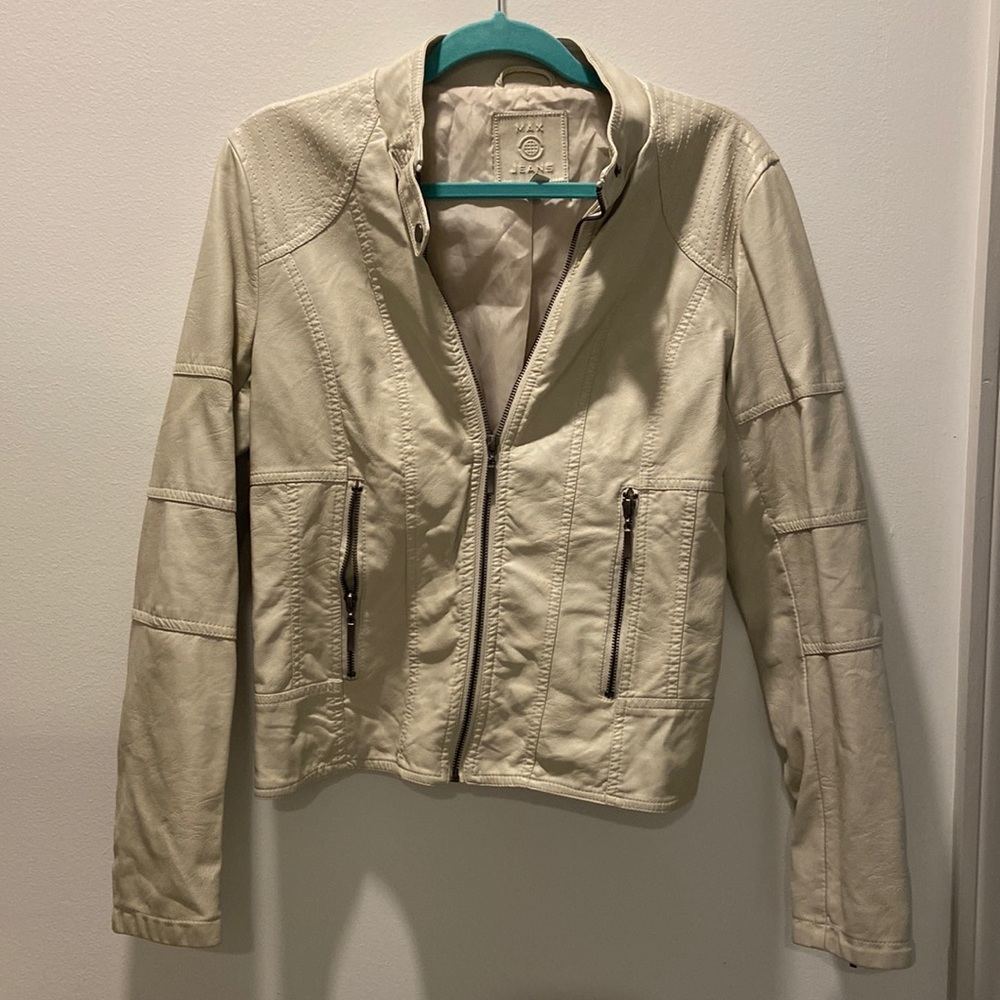 Cream faux leather jacket - NWOT - very nice quality